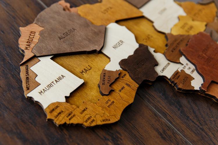 Map of West Africa made of wood 2
